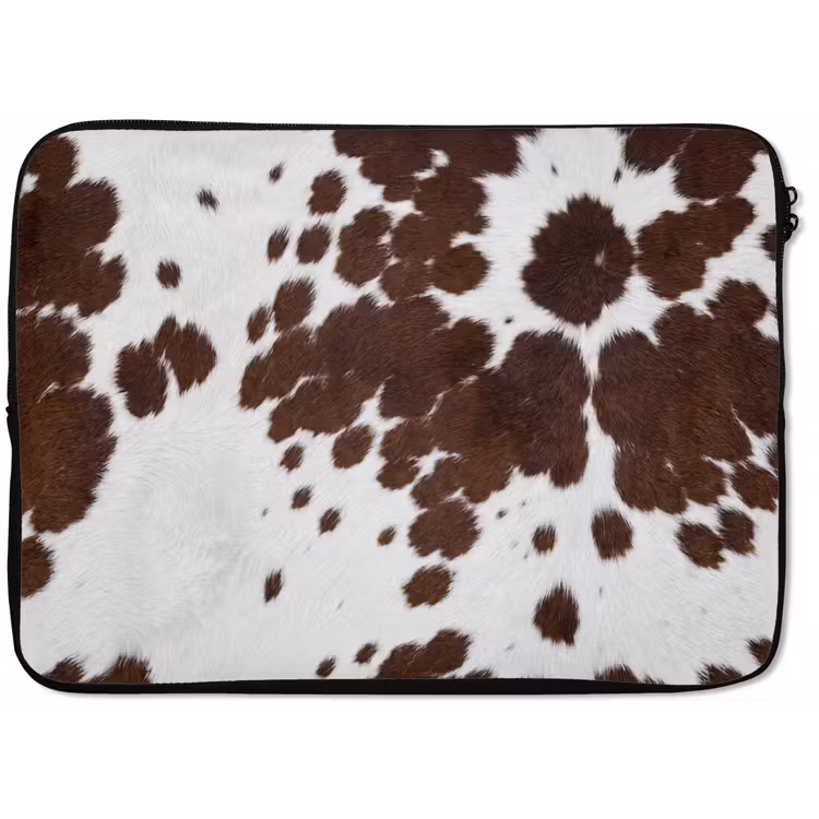 Koeienhuid - Klassiek - Bruin laptophoes neopreen klein -zkaufland3dotto