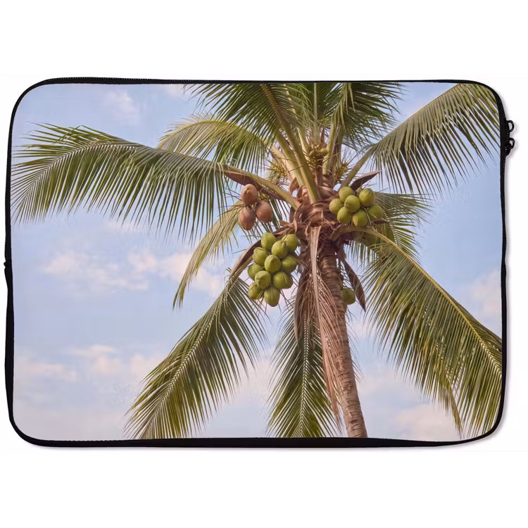 Kokosnoot - Boom - Tropisch - Natuur - Groen laptophoes neopreen klein -zkaufland3dotto