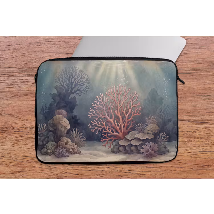 Koraal - Onderwater - Natuur - Roze laptophoes neopreen klein -tafel
