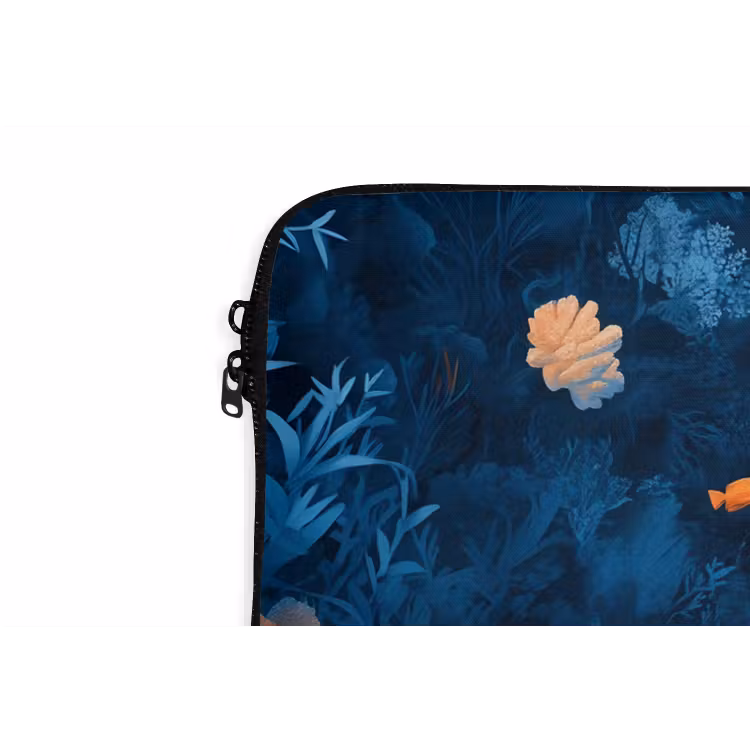 Koraalrif - Vissen - Oceaan - Blauw laptophoes neopreen klein -detail