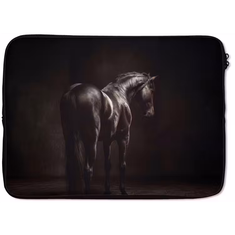 Krachtig - Paard - Donker laptophoes neopreen klein -zkaufland3dotto