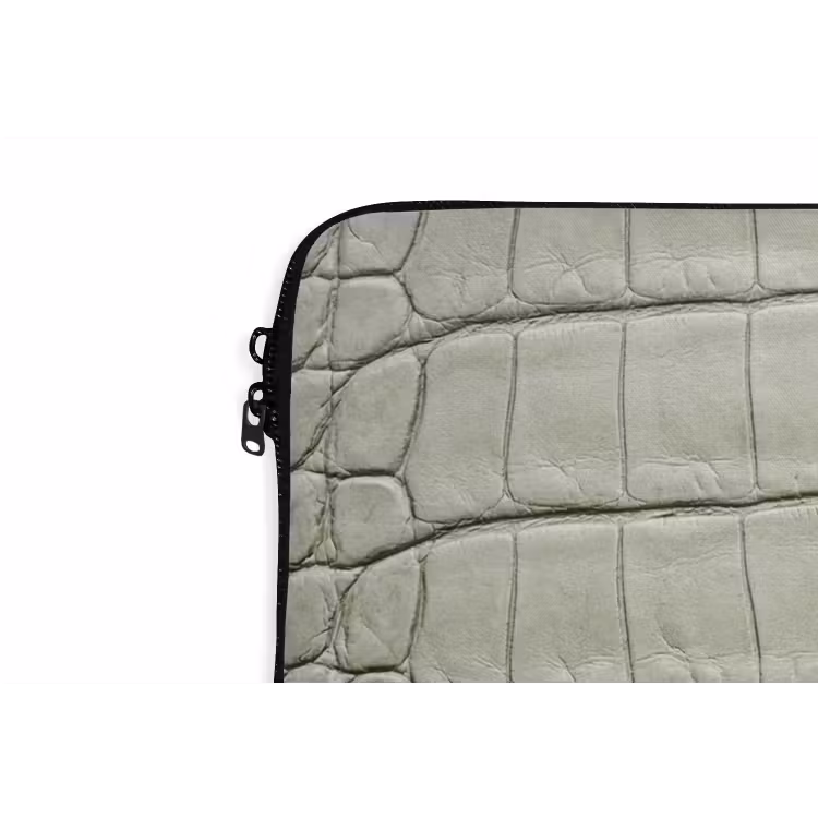 Krokodillenleer - Schubben - Groen laptophoes neopreen klein -detail