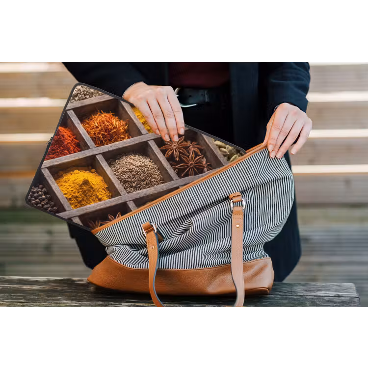 Laptophoes Kruiden - Houten - Eten - Kruiden - Houten - Eten laptophoes neopreen klein
