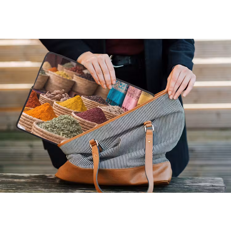 Laptophoes Kruiden - Manden - Oosters - Kruiden - Manden - Oosters laptophoes neopreen klein