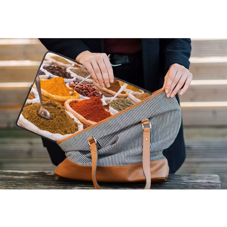 Laptophoes Kruiden - Markt - Eten - Kruiden - Markt - Eten laptophoes neopreen klein