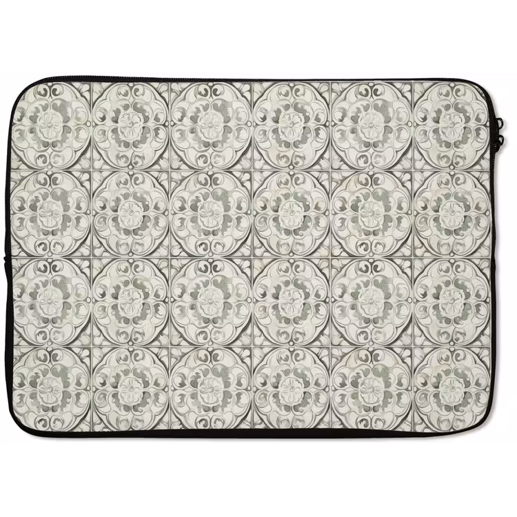 Krulornament - Tegel - Groen laptophoes neopreen klein 279 -zkaufland3dotto