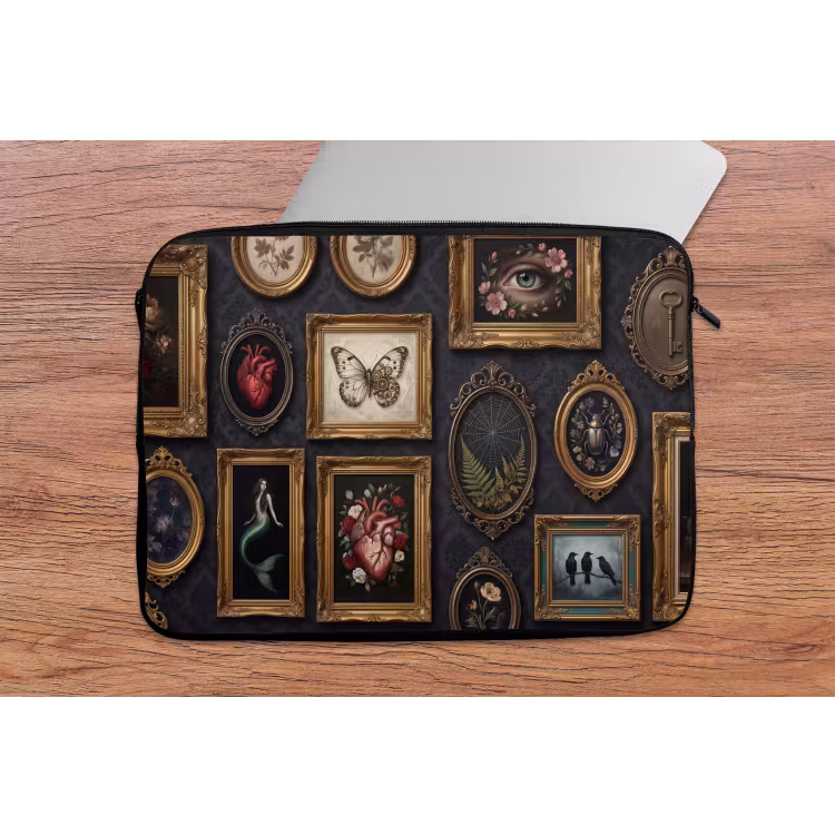 Kunst - Collectie - Vintage - Klassiek - Donker laptophoes neopreen klein -tafel
