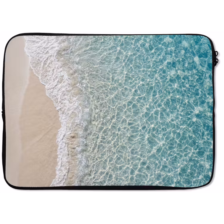 Kust - Zand - Blauw laptophoes neopreen klein -zkaufland3dotto