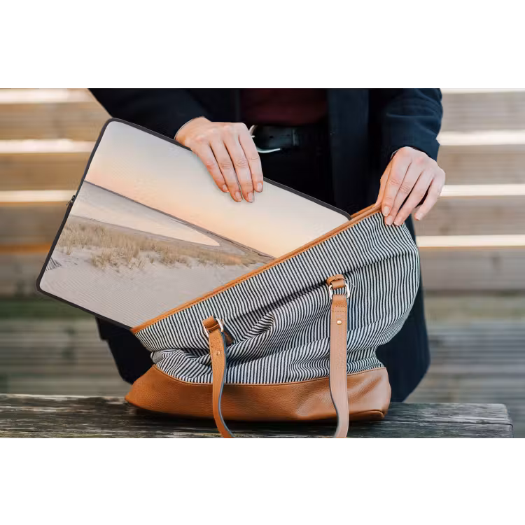 Kustlijn - Horizon - Hek laptophoes neopreen klein -tas