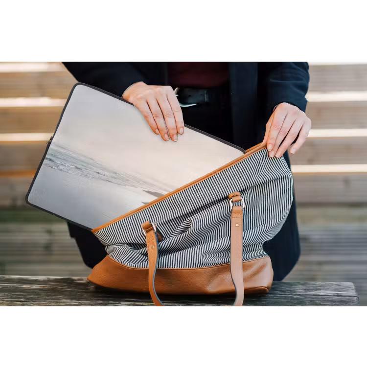 Kustlijn - Strand - Oceaan laptophoes neopreen klein -tas
