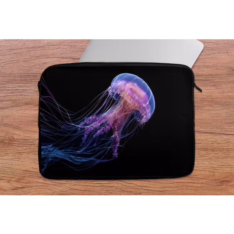 Kwal - Doorzichtig - Roze - Tentakels laptophoes neopreen klein -tafel