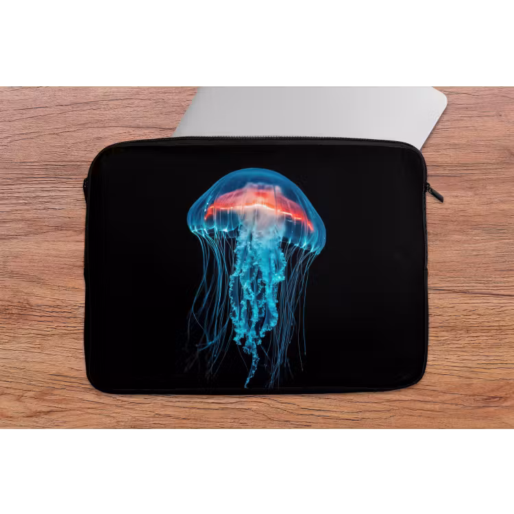 Kwal - Tentakels - Blauw - Licht laptophoes neopreen klein -tafel