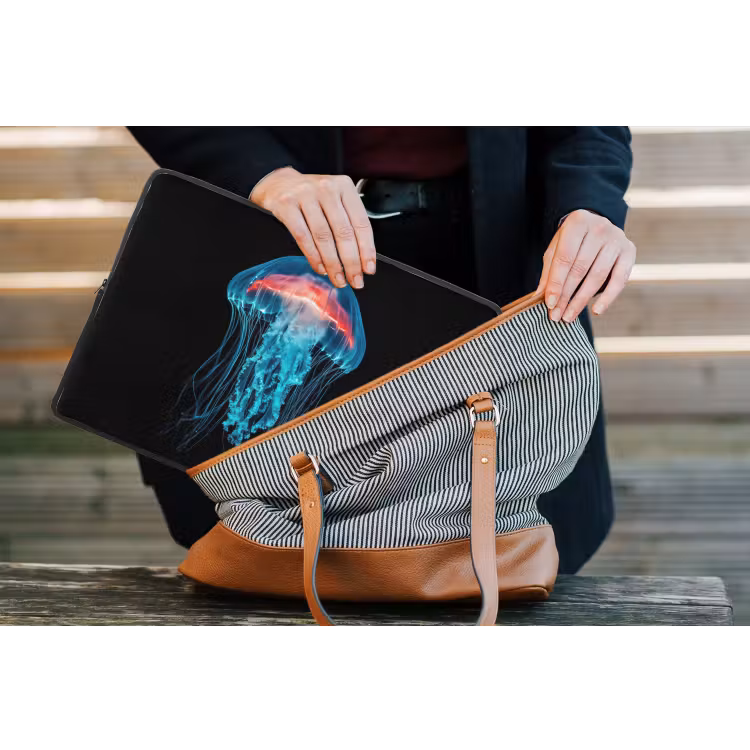 Kwal - Tentakels - Blauw - Licht laptophoes neopreen klein -tas