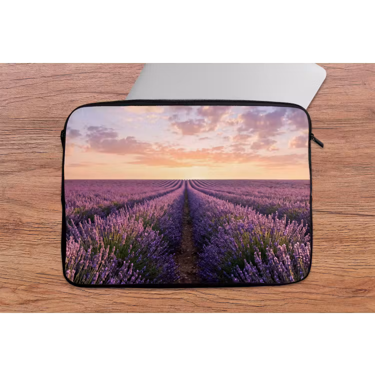 Landschap - Lavendelveld - Paars laptophoes neopreen klein -tafel