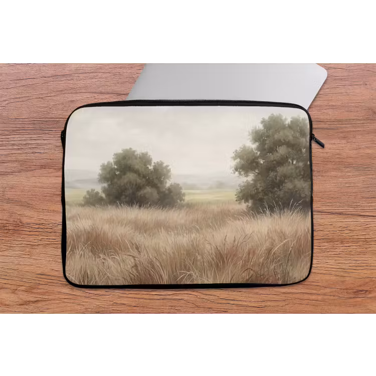Landschap - Minimalistisch - Beige laptophoes neopreen klein -tafel
