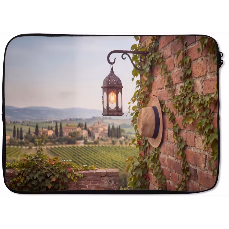 Lantaarn - Wijngaard - Landschap - Italiaans laptophoes neopreen klein -zkaufland3dotto