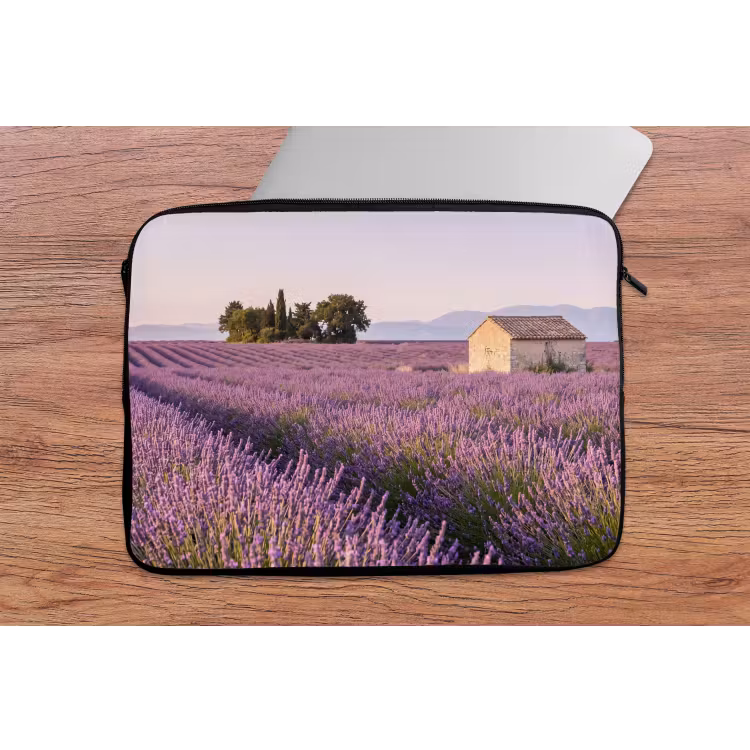 Lavendel - Landschap - Sereen - Paars laptophoes neopreen klein -tafel