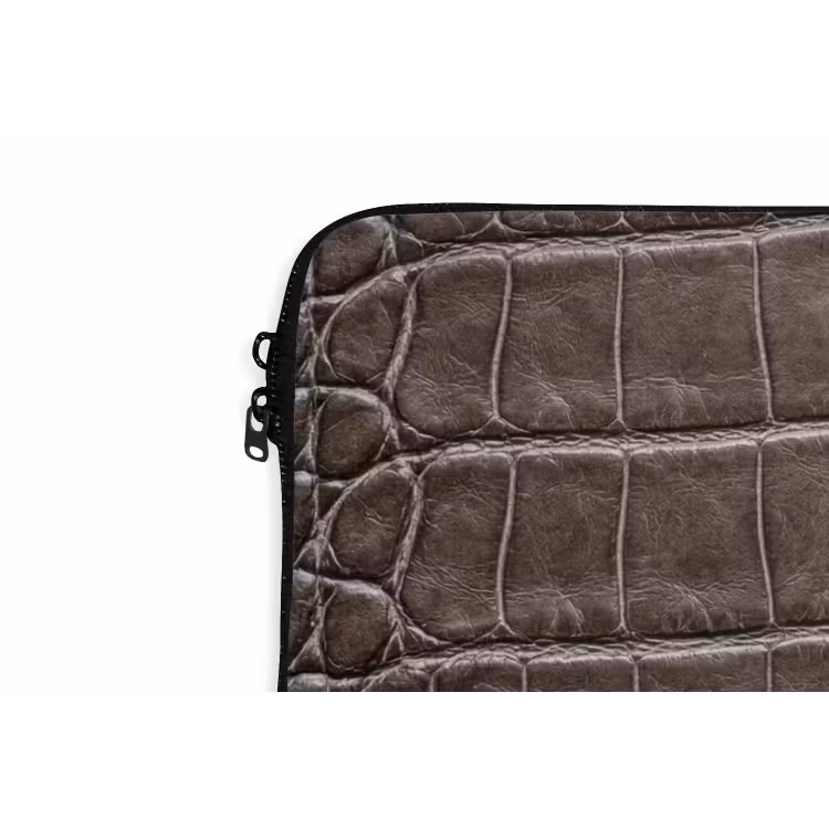 Leer - Krokodil - Mat laptophoes neopreen klein -detail