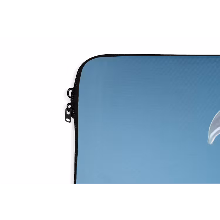 Lelies - Blauw - Glazen laptophoes neopreen klein -detail