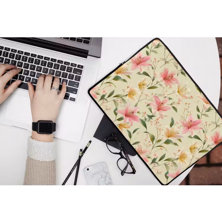 Lelies - Sereen - Kleurrijk laptophoes neopreen klein 279 -bureau