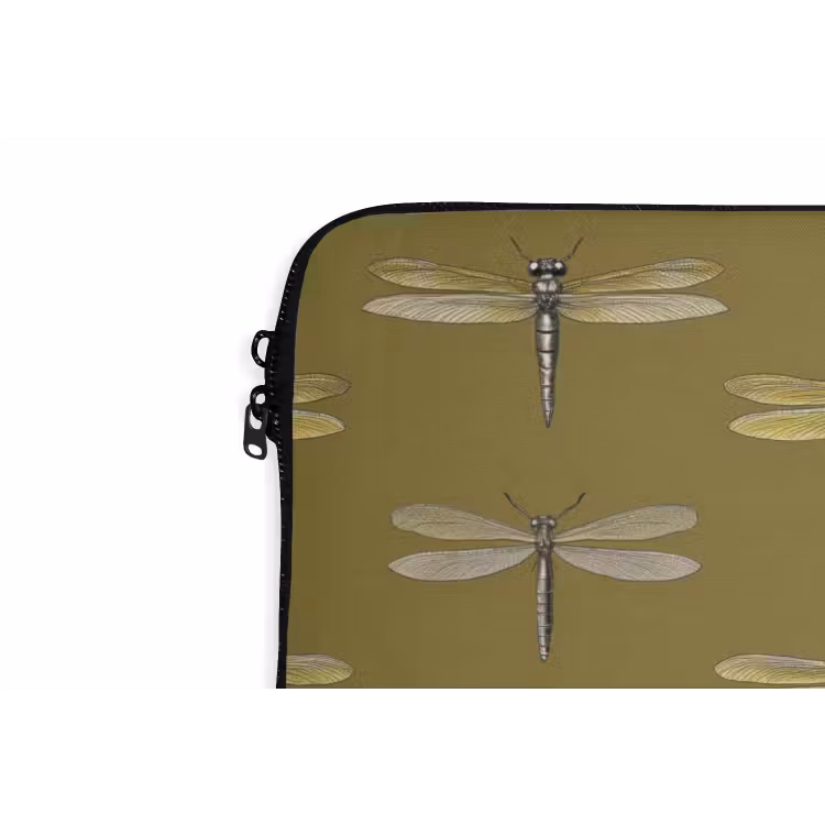 Libellen - Patroon - Groen laptophoes neopreen klein 279 -detail