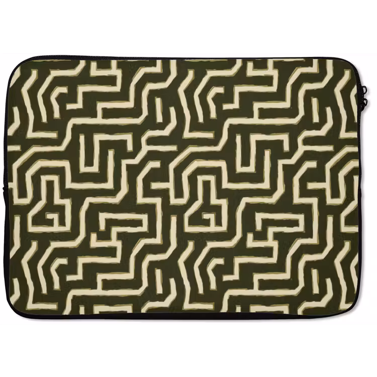 Lijnen - Abstract - Groen laptophoes neopreen klein 279 -zkaufland3dotto