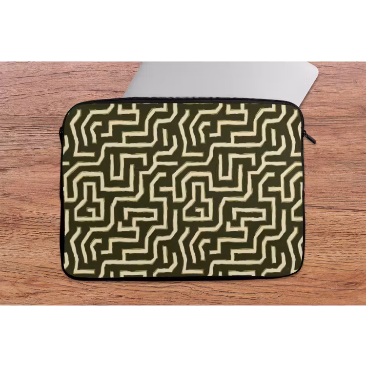 Lijnen - Abstract - Groen laptophoes neopreen klein 279 -tafel