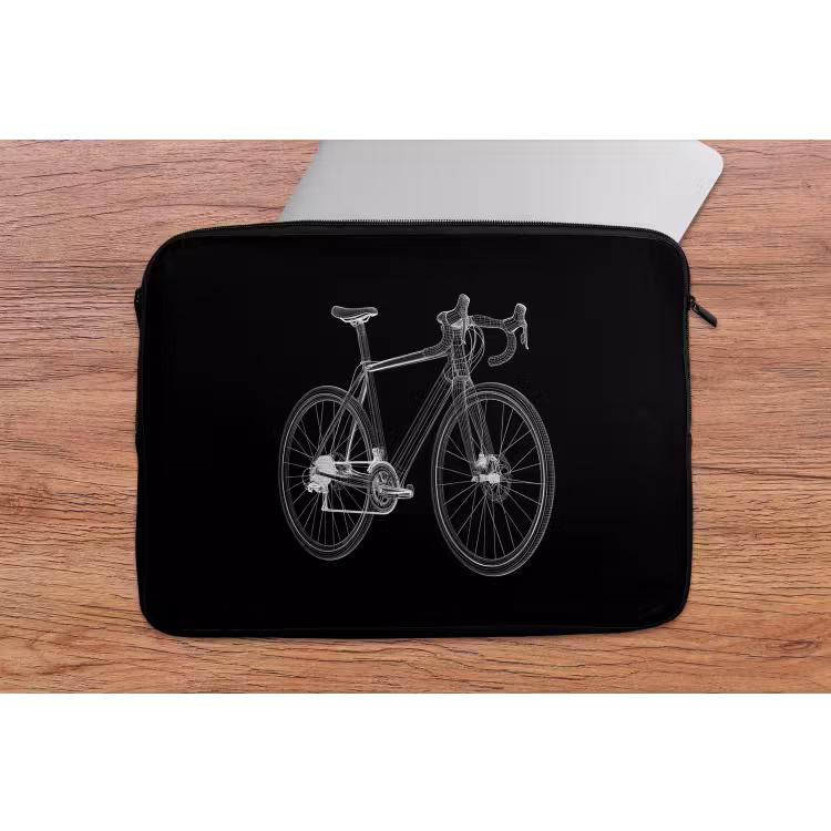 Lijnen - Illustratie - Wit laptophoes neopreen klein -tafel