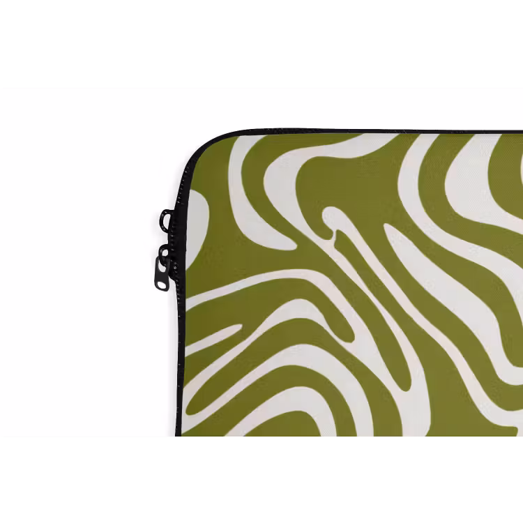 Lijnpatroon - Groen - Organisch laptophoes neopreen klein 279 -detail