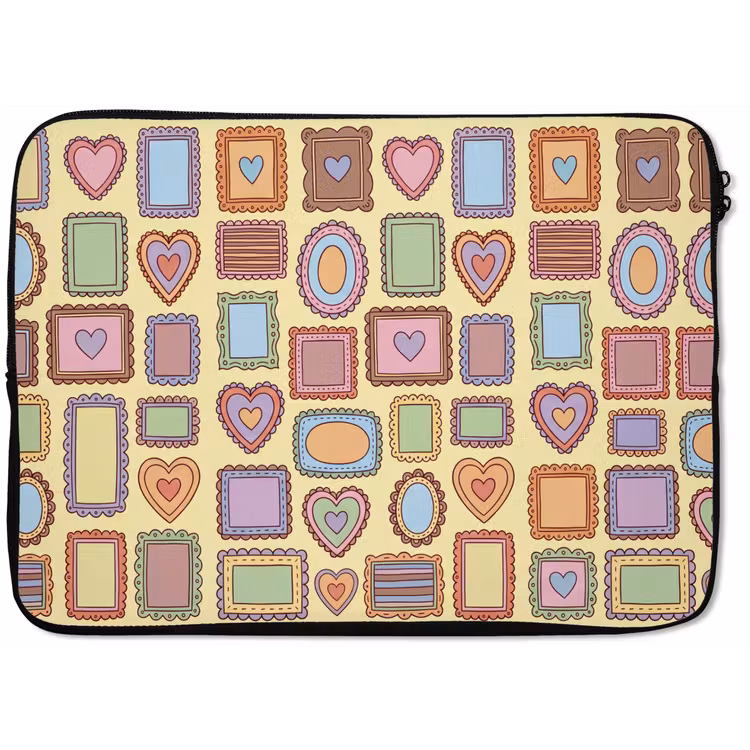 Lijst - Patroon - Hart - Speels - Kleurrijk laptophoes neopreen klein -zkaufland3dotto