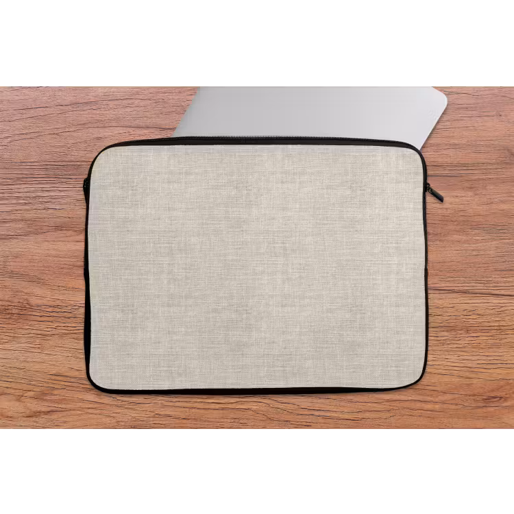 Linnen - Textuur - Beige laptophoes neopreen klein 279 -tafel