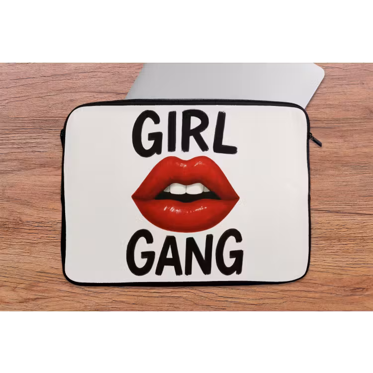 Lip - Girl - Rood - Letters laptophoes neopreen klein -tafel