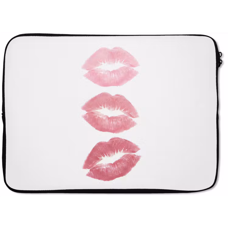 Lippen - Kusafdruk - Roze - Modern - Abstract laptophoes neopreen klein -zkaufland3dotto
