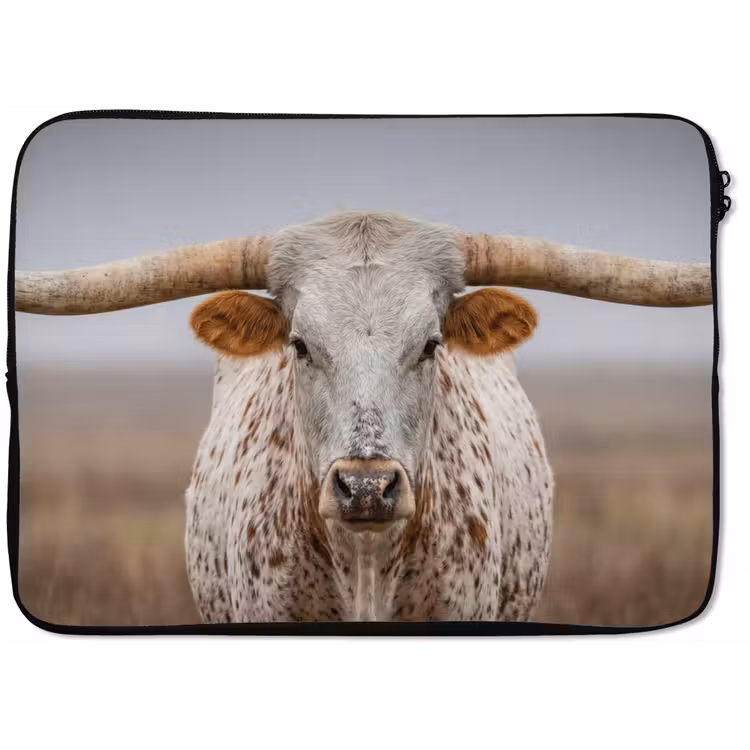 Longhorn - Grasveld - Dier laptophoes neopreen klein -zkaufland3dotto