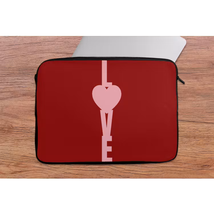 Love - Hart - Rood laptophoes neopreen klein -tafel