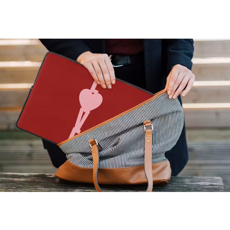 Love - Hart - Rood laptophoes neopreen klein -tas