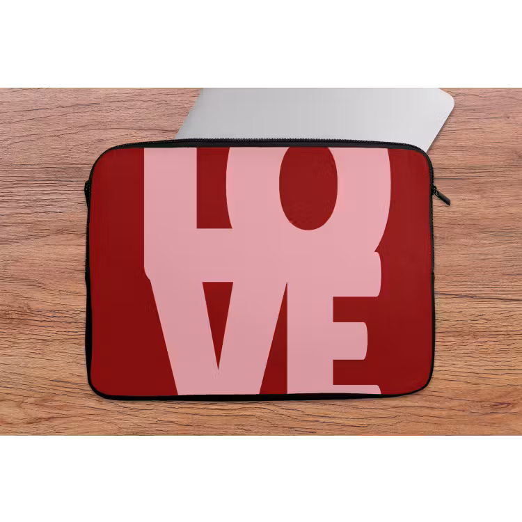 Love - Rood - Blokletters laptophoes neopreen klein -tafel