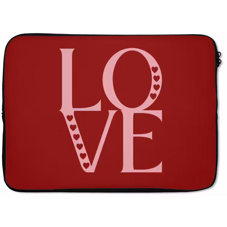 Love - Rood - Hatjes laptophoes neopreen klein -zkaufland3dotto