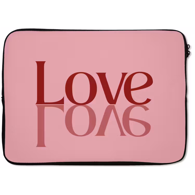 Love - Roze - Spiegeling laptophoes neopreen klein -zkaufland3dotto