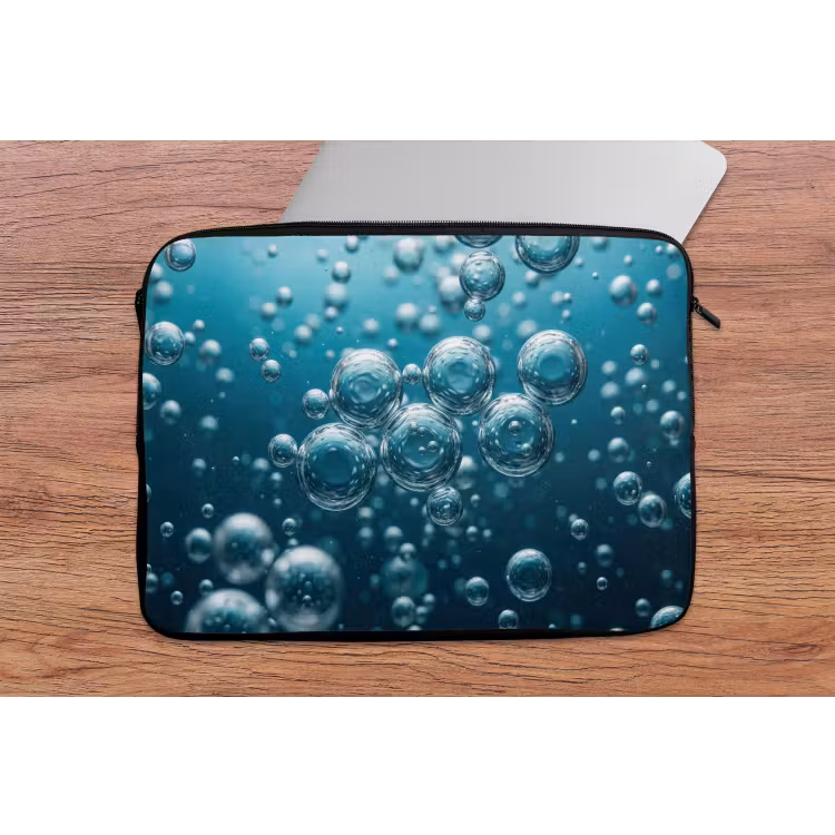 Luchtbellen - Dynamisch - Blauw laptophoes neopreen klein -tafel