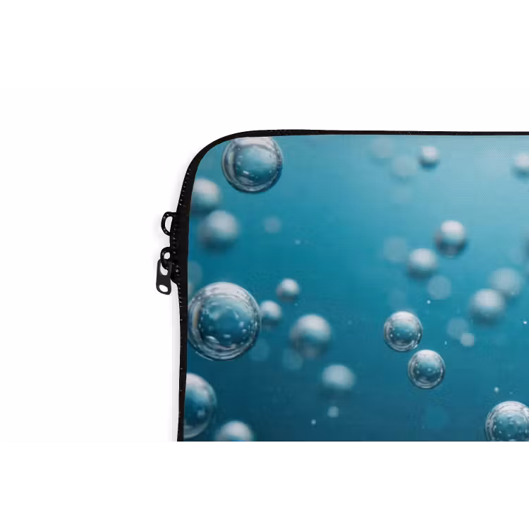 Luchtbellen - Dynamisch - Blauw laptophoes neopreen klein -detail