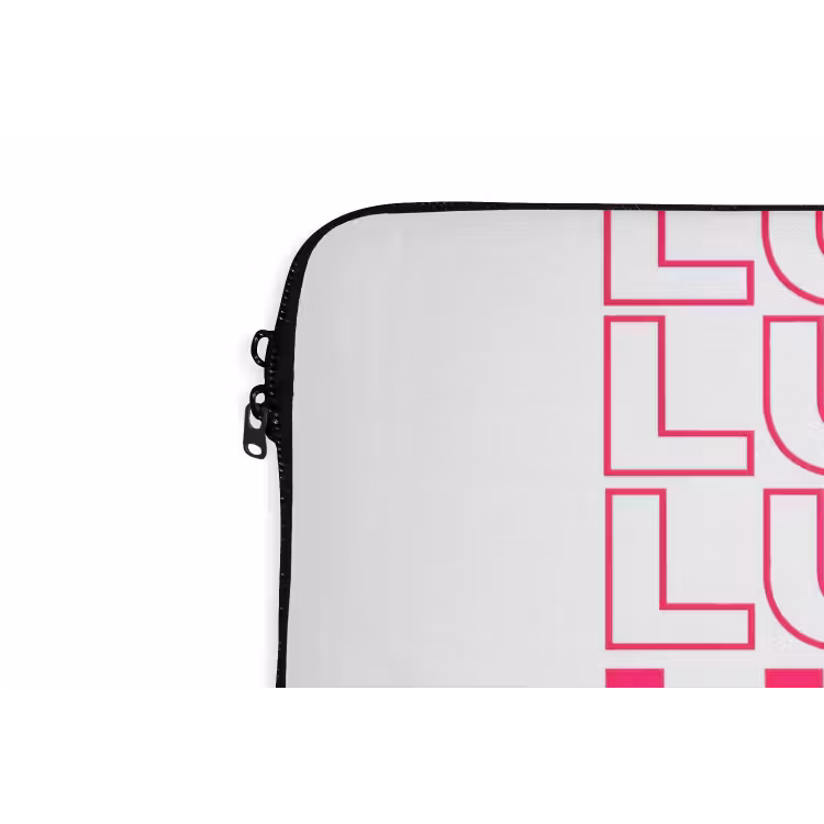 Lucky - Roze - Patroon laptophoes neopreen klein -detail