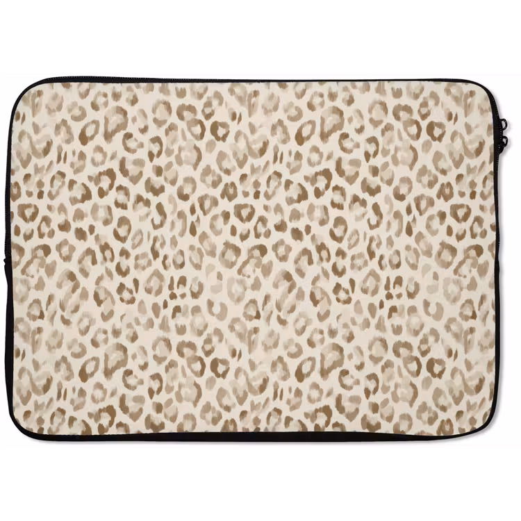 Luipaard - Klassiek - Beige laptophoes neopreen klein 279 -zkaufland3dotto