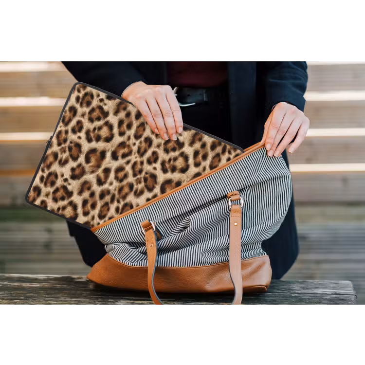Luipaard - Vacht - Bruin laptophoes neopreen klein 279 -tas