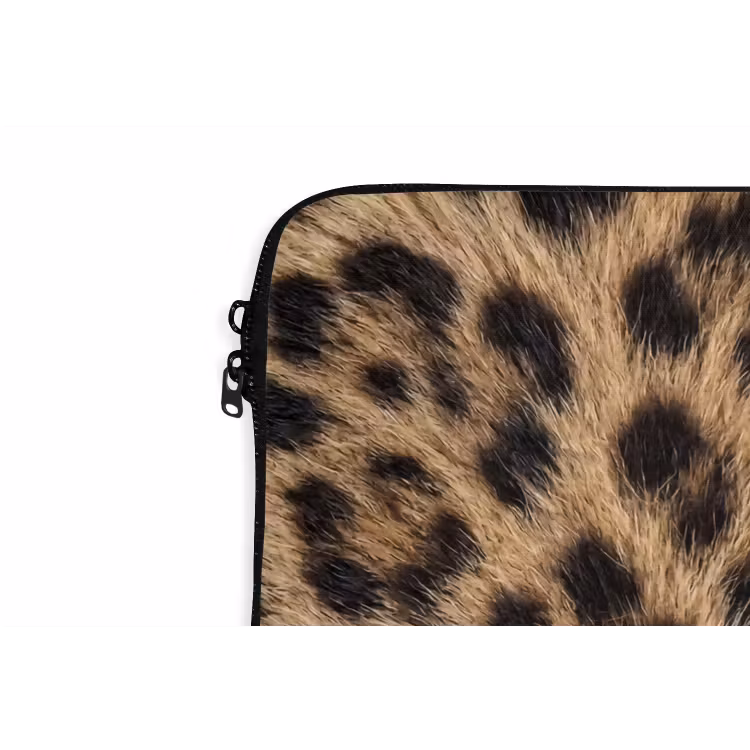 Luipaard - Vacht - Klassiek - Bruin laptophoes neopreen klein -detail