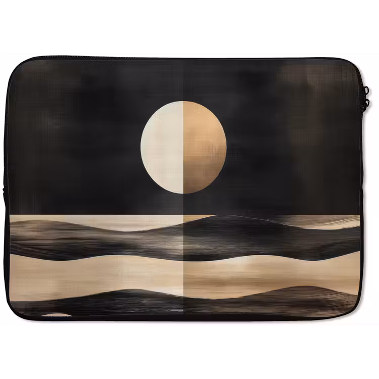 Maan - Cirkel - Goud laptophoes neopreen klein -zkaufland3dotto