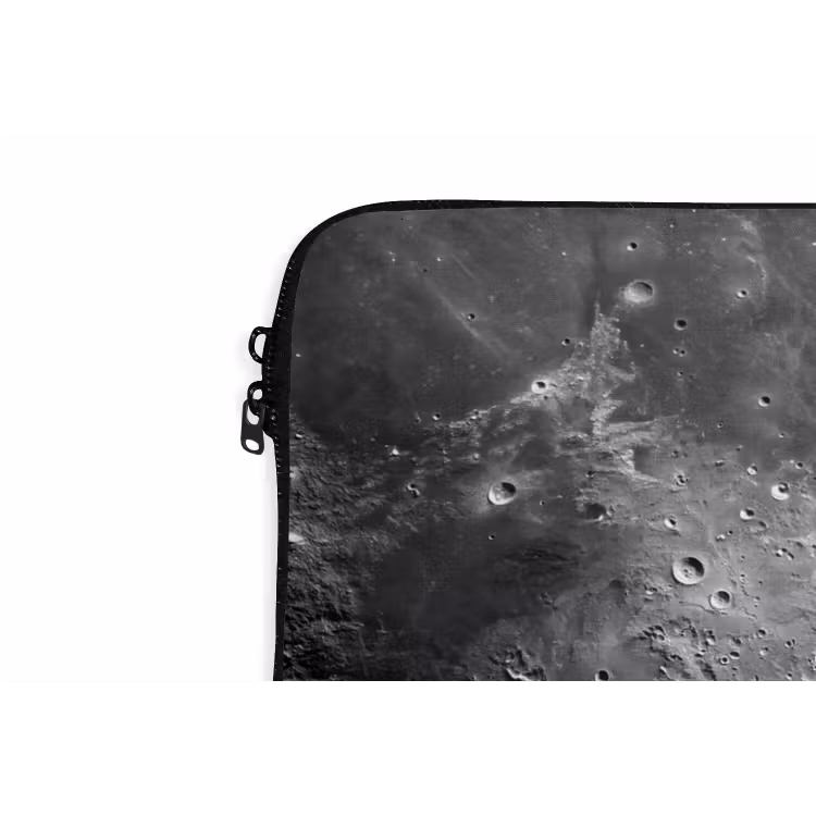Laptophoes Maan - Kraters - Ruimte - Maan - Kraters - Ruimte laptophoes neopreen klein