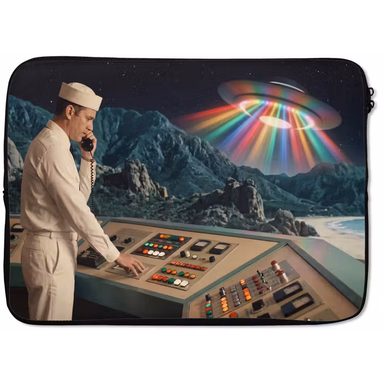 Laptophoes Man - Controlekamer - Strand - Man - Controlekamer - Strand laptophoes neopreen klein