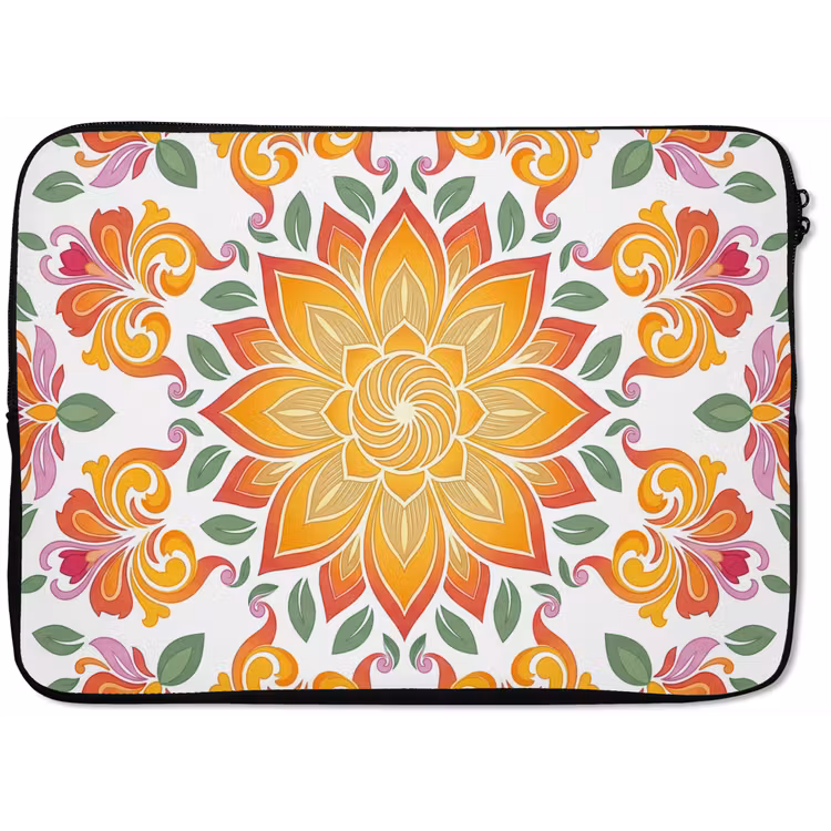 Mandala - Bloemen - Decoratie - Kleurrijk - Abstract laptophoes neopreen klein -zkaufland3dotto