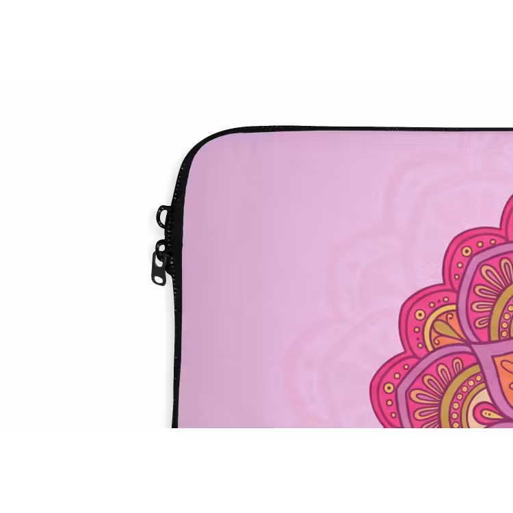 Mandala - Cirkel - Spiritueel - Oosters - Roze laptophoes neopreen klein -detail